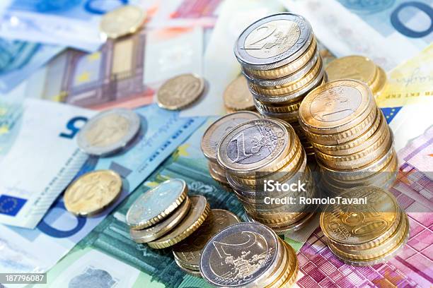 Monetary Concept Euro Stock Photo - Download Image Now - Coin, Currency, European Union Currency