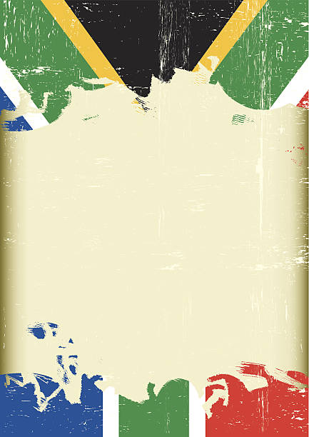 Grunge south Africa flag. A poster with a large scratched frame and a grunge south Africa flag for your publicity. south africa flag stock illustrations