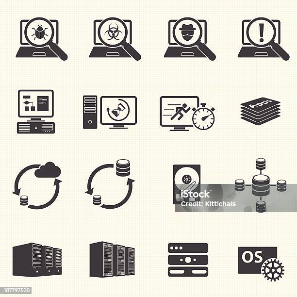 Programmer Software Development And Database Management Icons Stock Illustration - Download Image Now