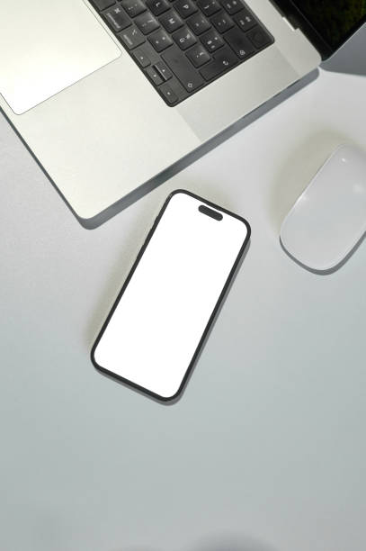 istock Phone white screen in the office 1877986251