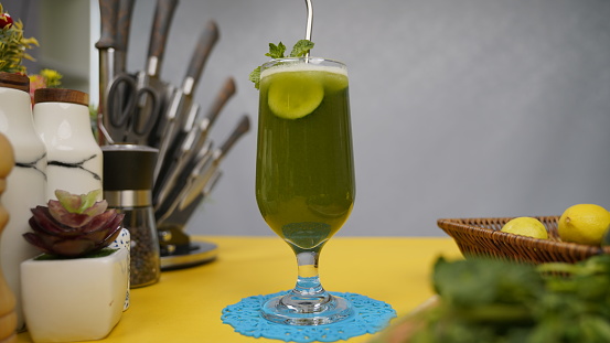 Fresh and Chilled mint margarita juice for summers