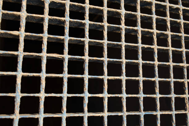 Free Stock Photo of Close up of a metal grate with a rectangular ...