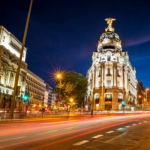 istock Rays of traffic lights in Madrid 187799845