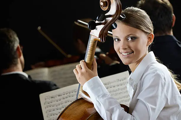 Photo of Cellist in concert