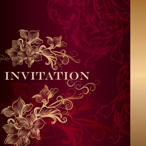 Luxury invitation card in vintage style Elegant classic wedding invitation or menu. Retro vector dressing up stock illustrations
