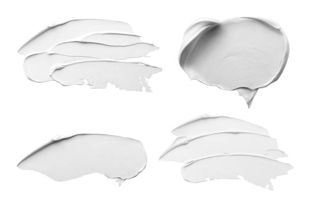 istock Oil paint strokes isolated on white, top view 1878013611