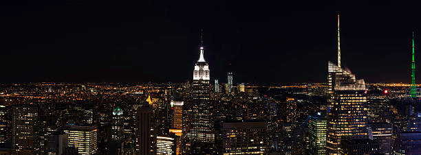 istock Empire State and New York skyline at night 187804745