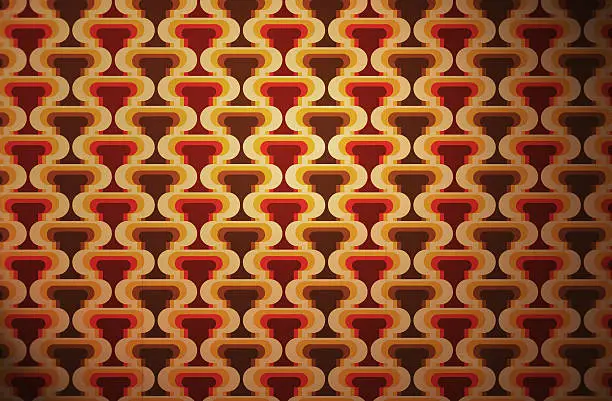 1970's–inspired wallpaper design.