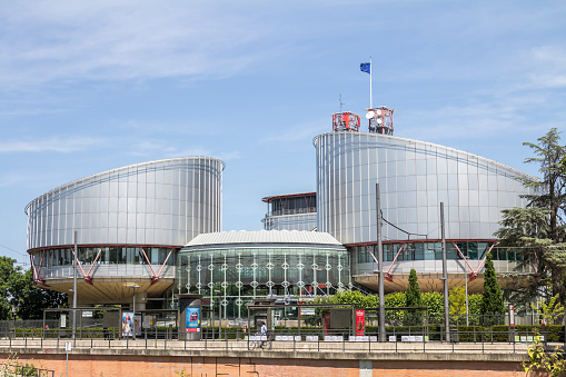 Strasbourg, France. The European Court of Human Rights Building in Strasbourg, France - an international court established by the European Convention on Human Rights.