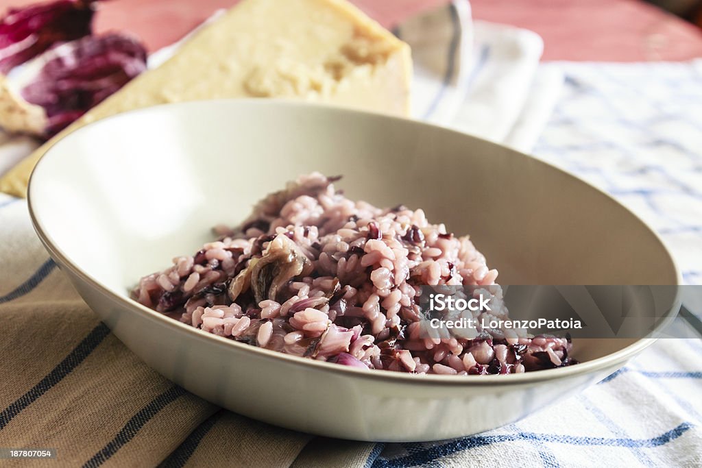 Risotto al Radicchio. Italian Cuisine Risotto al Radicchio. Rice with Radicchio and Parmesan Cheeese. Risotto Stock Photo