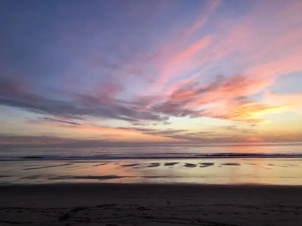 Beach sunset in Santa Barbara, CA