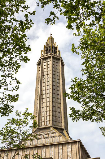 Le Havre, France : St. Joseph's Church in Le Havre in Normandy, France.