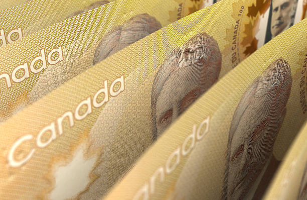 канадский доллар крупным планом - canadian culture canadian currency canadian dollars currency стоковые фото и изображения