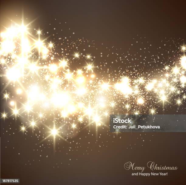 Elegante Fundo De Natal Com Flocos De Neve - Arte vetorial de stock e mais imagens de A nevar - A nevar, Abstrato, Castanho