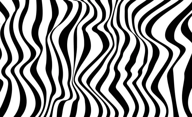 Vector illustration of Optical illusion with vertical waves