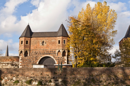 medieval gate in Rhineland - town of Zons in autumn