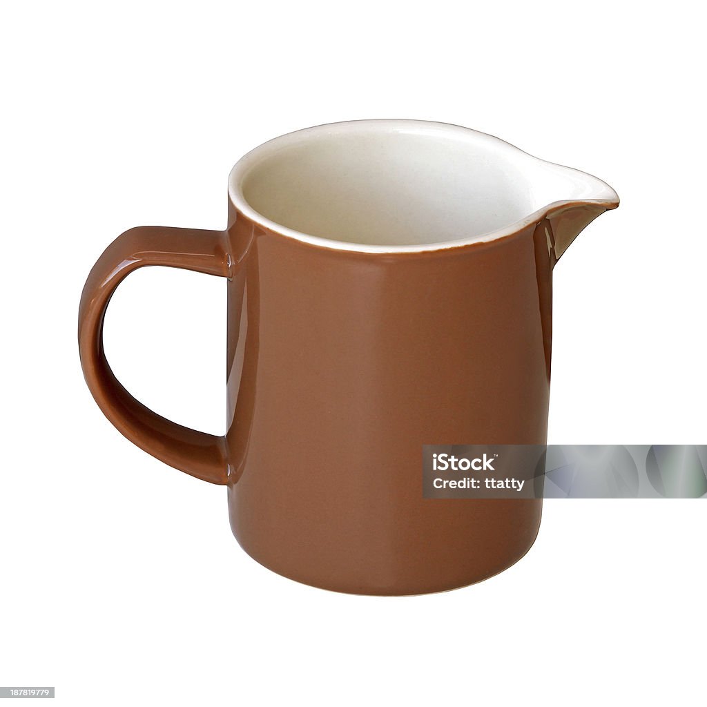 Ceramic jug Large ceramic jug isolated with clipping path included Brown Stock Photo