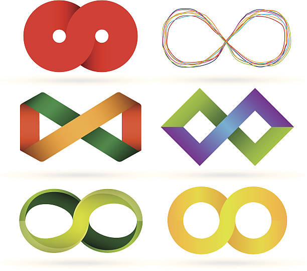 Infinity symbol set Infinity symbol set isolated on white background. Illustrator vector 10 eps with transparancy. mobius strip stock illustrations
