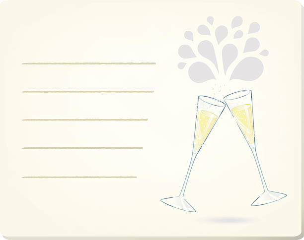 sparkling wine (celebration card). vector art illustration