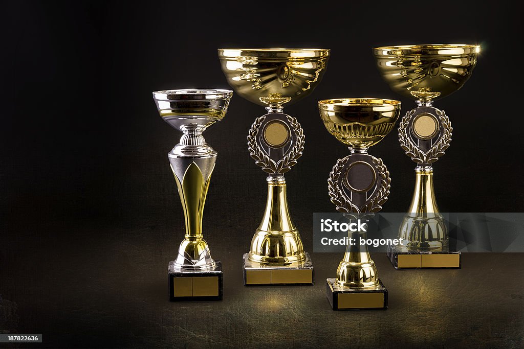 Trophy cup Trophy cup on black Trophy - Award Stock Photo