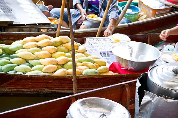 Photo of Exotic fruits for sale on Damnoen Saduak floating market