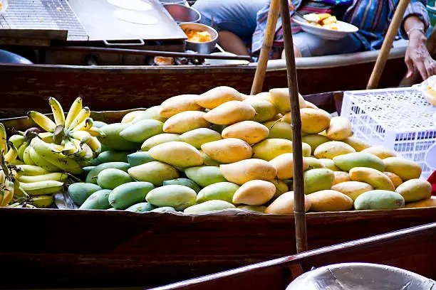 Photo of Exotic fruits for sale on Damnoen Saduak floating market