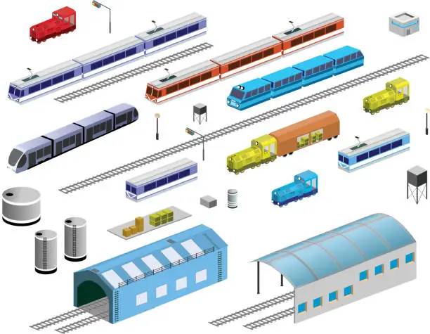 Vector illustration of Railroad equipment