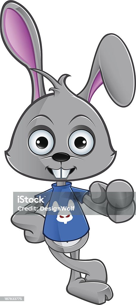 Cartoon Rabbit Pointing Rabbit Leaning Pointing Forward Stock Illustration - Download Image Now ...