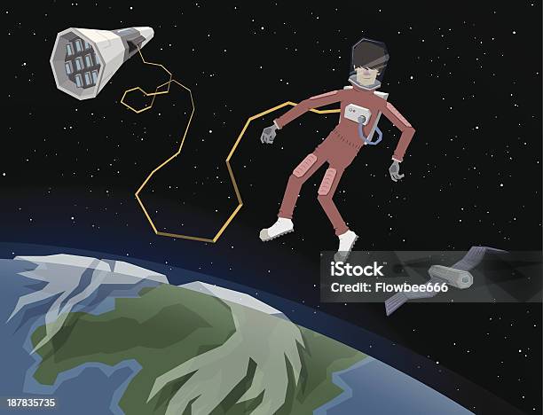 Astronaut Im Raum Stock Vektor Art und mehr Bilder von Astronaut - Astronaut, Ausrüstung zur Sauerstoffversorgung, Isoliermaterial