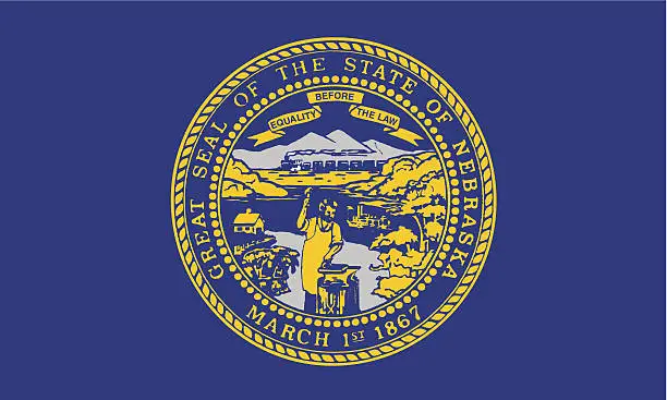 Vector illustration of State of Nebraska Flag