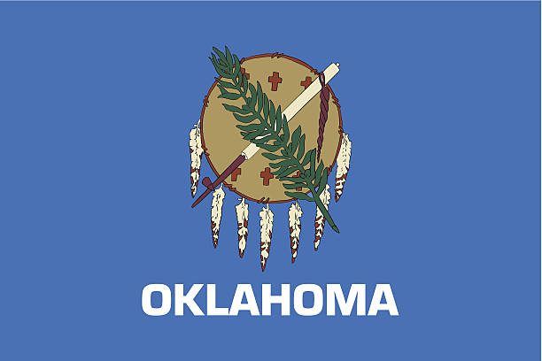 vektor-illustration von oklahoma state flag - flag of oklahoma stock-grafiken, -clipart, -cartoons und -symbole