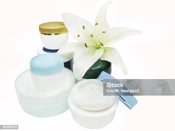 Cosmetic Cremes For Face Stock Photo - Download Image Now - Beauty Product, Blue, Horizontal
