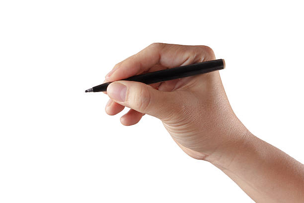 istock male hand with pen isolated 187839555