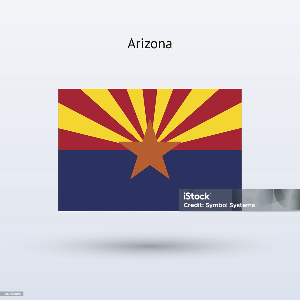 Флаг штата Аризона - Векторная графика Аризона - Юго-запад США роялти-фри