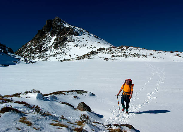 istock Climber traverses frozen lake 187840107