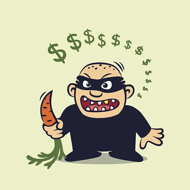 Vector illustration of CRISIS ROBBER