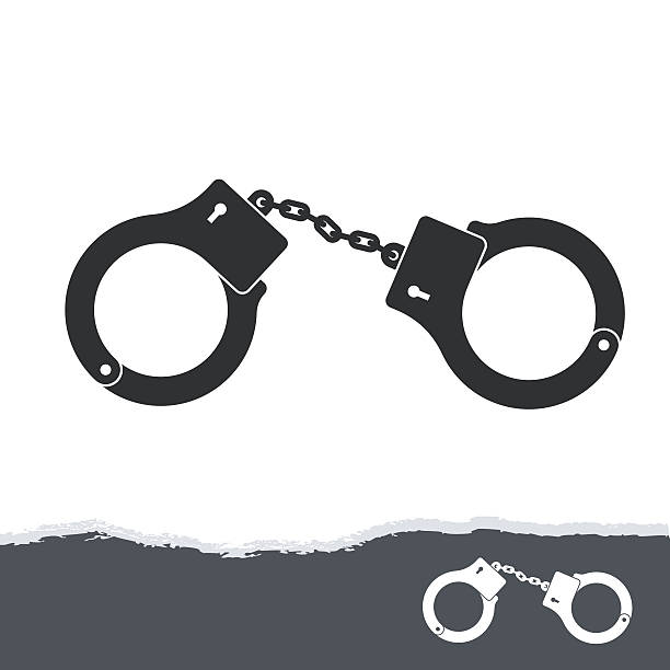 HANDCUFFS SYMBOL vector art illustration