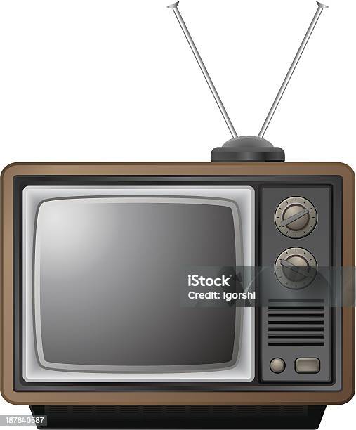 Tv Stock Illustration - Download Image Now - Television Set, 1960-1969, 1970-1979