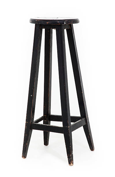 preto fezes de madeira - high stool imagens e fotografias de stock