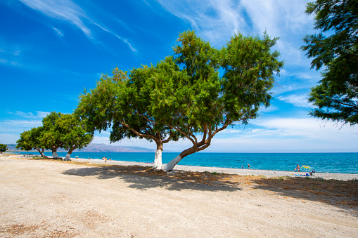 Scenery of Maleme beach on Crete, Greek Islands