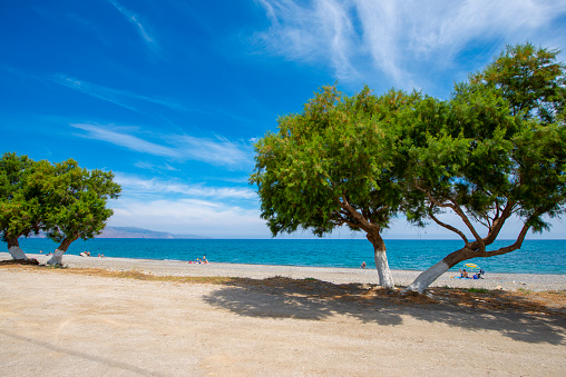 Scenery of Maleme beach on Crete, Greek Islands