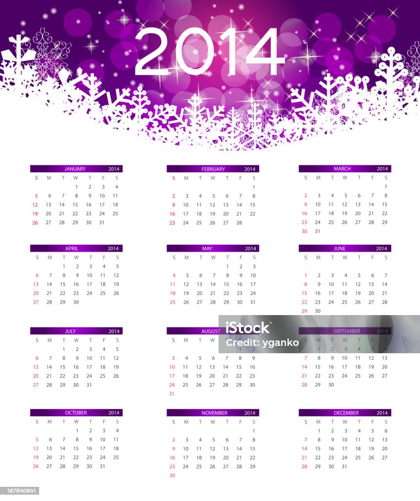 Wektor illustration. 2014 r. nowy rok kalendarzowy - Grafika wektorowa royalty-free (2014)