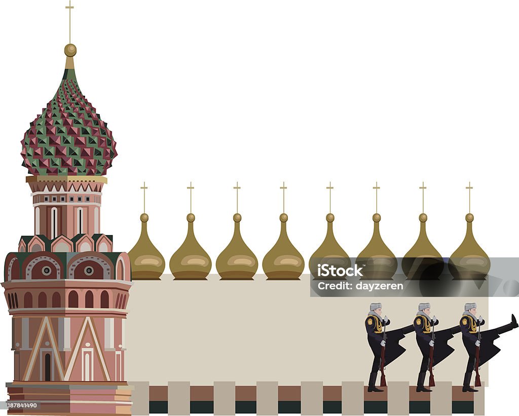 Kreml Tower i rosyjski Armia - Grafika wektorowa royalty-free (Maszerować)