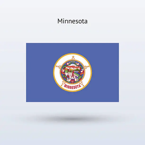 Vector illustration of State of Minnesota Flag