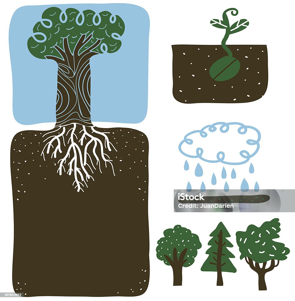Drzewo zestaw - Grafika wektorowa royalty-free (Korzeń)