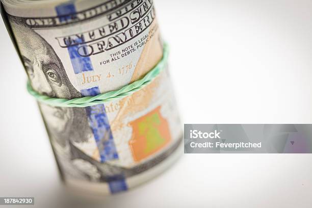 Abstract Roll Of Newly Designed One Hundred Dollar Bills Stock Photo - Download Image Now