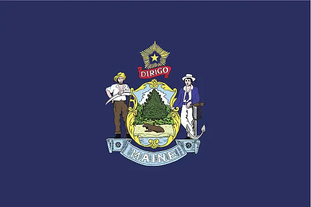 Vector illustration of State of Maine Flag