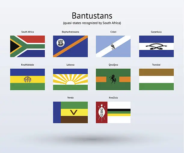 Vector illustration of Bantustans Flags Collection