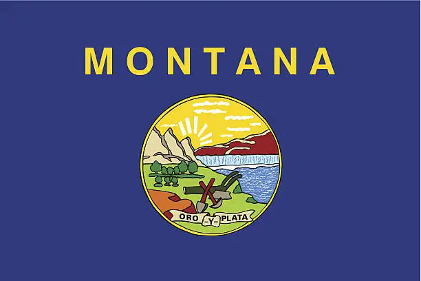 Vector illustration of State of Montana Flag