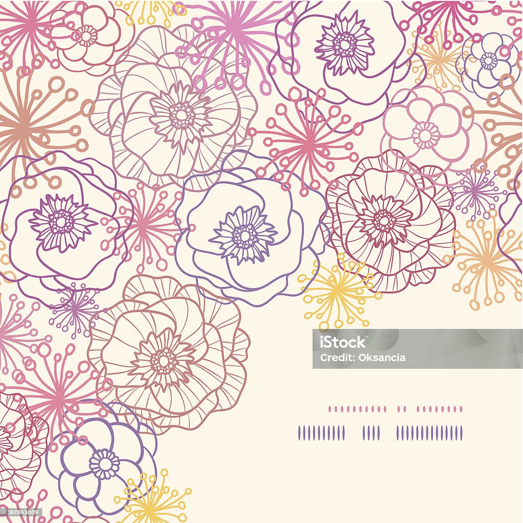 Subtelne polu kwiaty rogu tło wzór bezszwowe - Grafika wektorowa royalty-free (Abstrakcja)